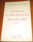 [R11384] Appels et messages aux français - Juin 1940 Mars 1941, Le Maréchal Pétain