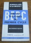 [R04772] Brevet d études du premier cycle - Mathématiques