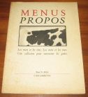 [R08522] Menus propos n°1, Christine Lafon et Georges Haldas