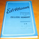 [R11336] Editoriaux prononcés à la radio par Philippe Henriot secrétaire d état à l information et à la propagande, Philippe Henriot