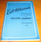 [R11337] Editoriaux prononcés à la radio par Philippe Henriot secrétaire d état à l information et à la propagande, Philippe Henriot