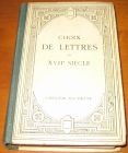 [R11381] Choix de lettres du XVIIe siècle, Gustave Lanson