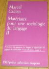 [R12593] Matériaux pour une sociologie du langage II, Marcel Cohen