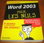 [R14216] Word 2003 pour les nuls, Dan Gookin