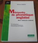 [R16003] Mémento de phonétique anglaise, Michel Ginésy