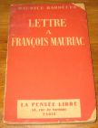 [R18891] Lettre à François Mauriac, Maurice Bardèche
